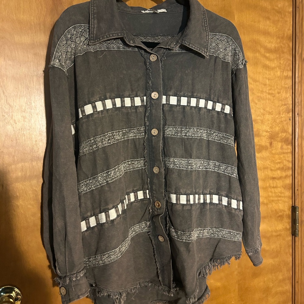 Gimmicks by BKE Gray Button-Up Jacket